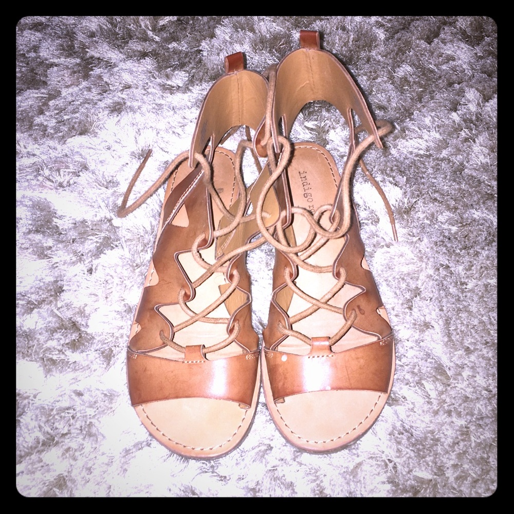 Tan gladiator sandals